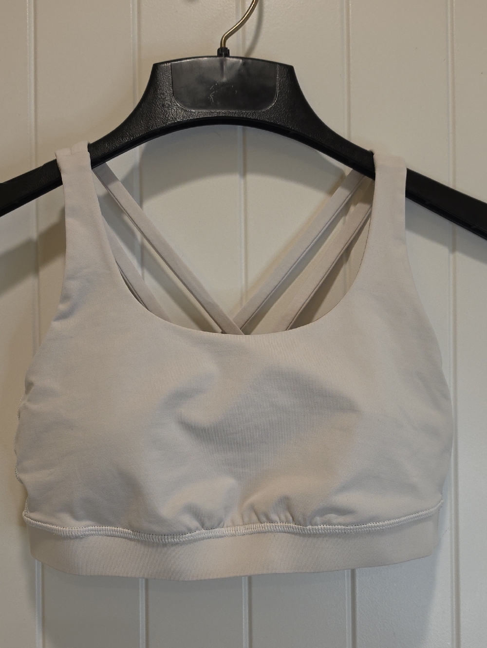 Lululemon White Cropped Lighly Padded Sports Bra Size 6